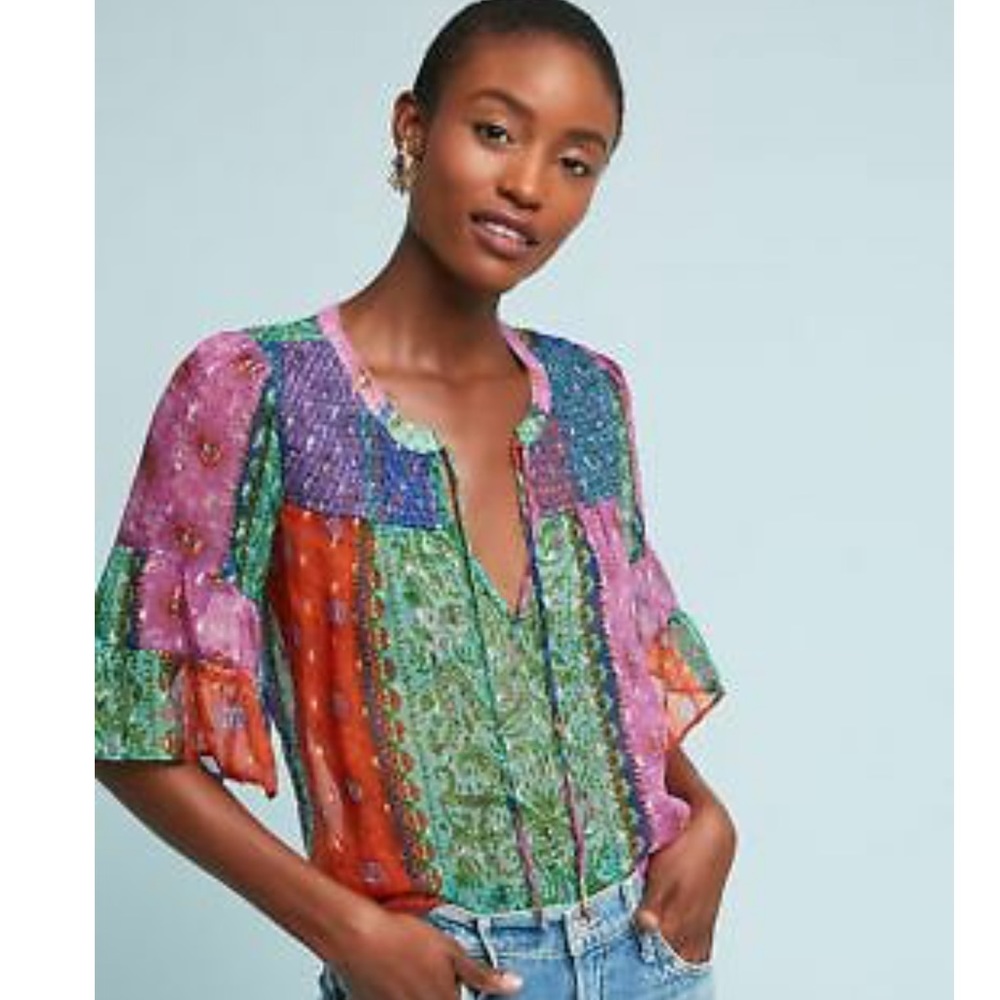 Anthropologie Antonella Peasant Top
